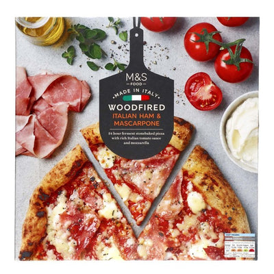M&S Stonebaked Woodfired Ham & Mascarpone Pizza Frozen Pizza 390g