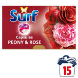 Surf Peony & Rose laundry detergent capsules 15 washes (British brand)