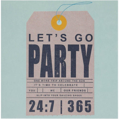 M&S Retro Let's Go Party Birthday Card 15x15cm
