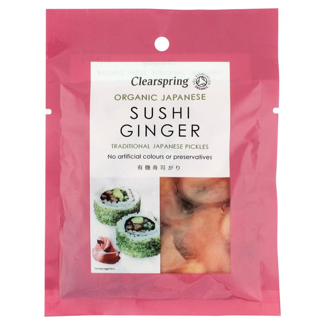 Clearspring organic Japanese sushi ginger with shiso herb 50g - British product
