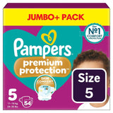 Pampers Premium Protection baby nappies size 5 (11-16kg) Jumbo+ pack, imported from the UK