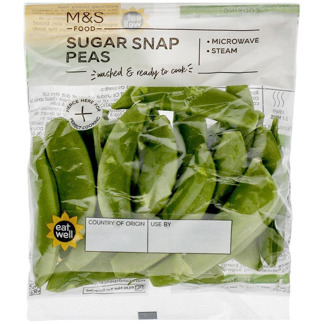 M&S sugar snap peas 80g (British brand)