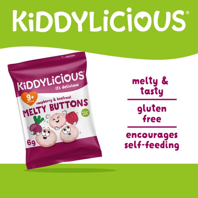 Kiddylicious Melty Buttons Raspberry & Beetroot, UK version