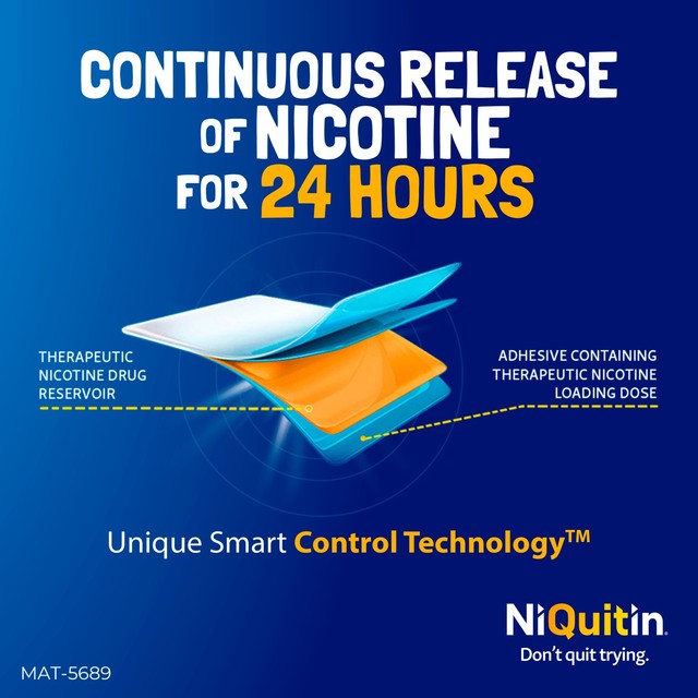 NiQuitin CQ 21mg Clear Patch Step 1, imported from the UK