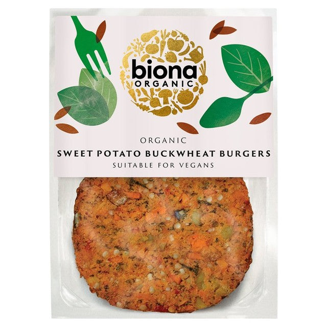 Biona sweet potato buckwheat burgers 160g - British product