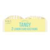 M&S lemon curd iced buns 2 per pack, imported from the UK