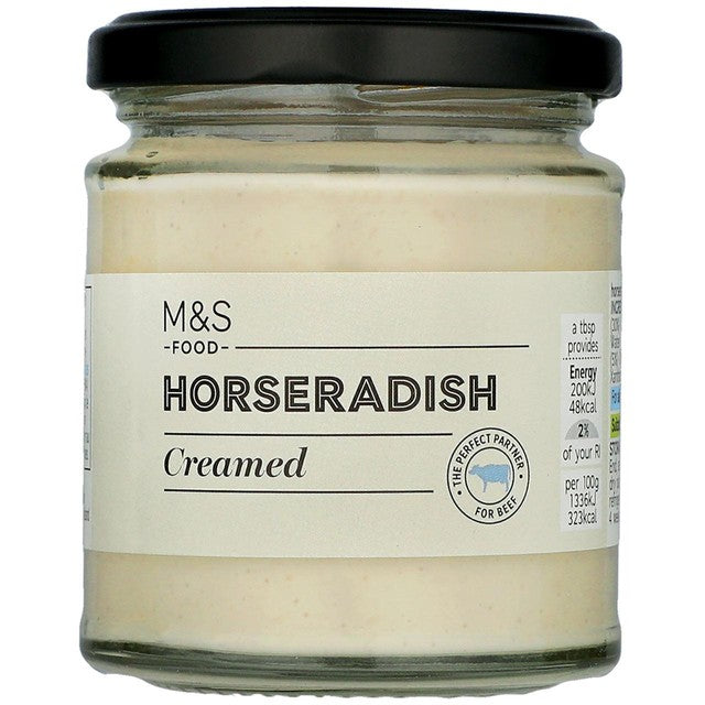 M&S creamed horseradish sauce 160g, imported from the UK
