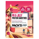 Pack'd peanut butter and jelly protein smoothie kit 3x142g, imported from the UK