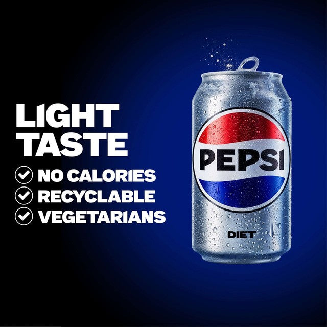 Pepsi Diet cola 24 x 330ml, imported from the UK