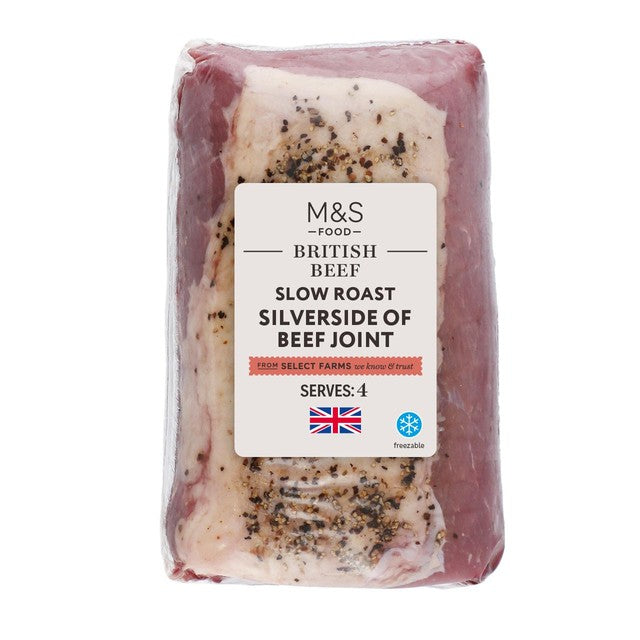 M&S Slow Roast Silverside Beef Joint 1.1kg, imported from the UK
