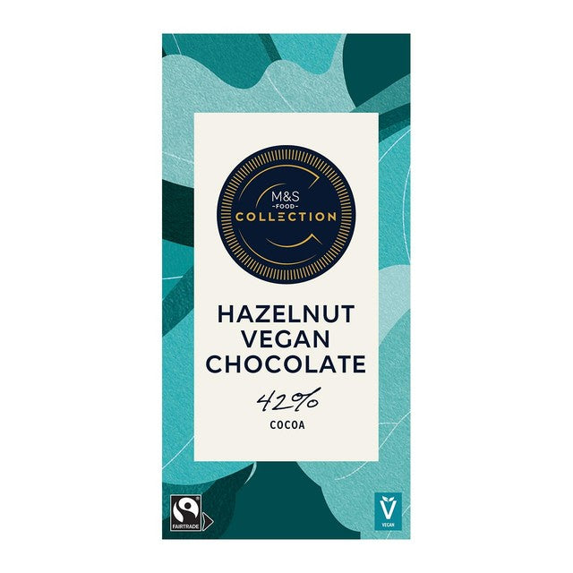 M&S Peruvian hazelnut vegan chocolate 100g, imported from the UK