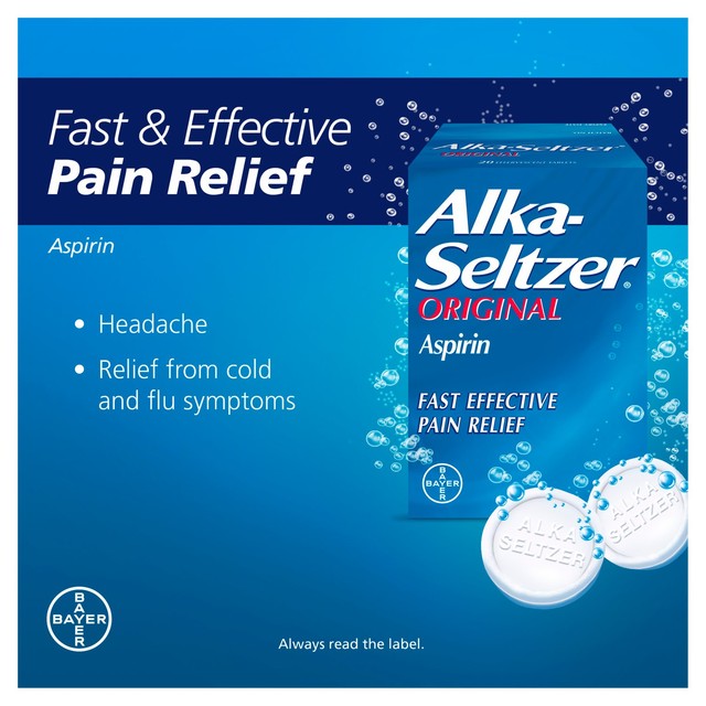 Alka Seltzer Original Effervescent Tablets 20 Pack - British product