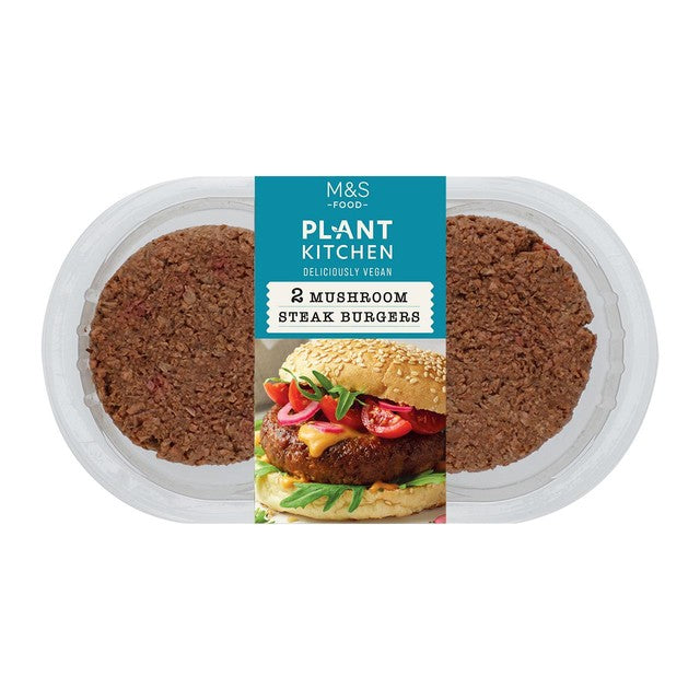 M&S mushroom steak burgers 230g, imported from the UK