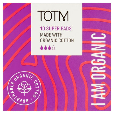 TOTM Organic Cotton Super Pads Sanitary Towels Pack of 10