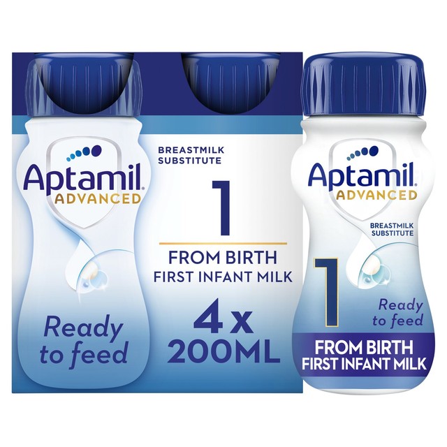 Aptamil Advanced First Infant Milk Formula 4 x 200ml - British product