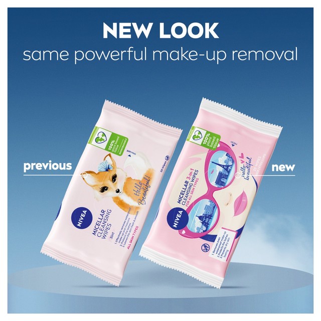 Nivea Biodegradable Micellar Cleansing Face Wipes 25 Pack, imported from the UK