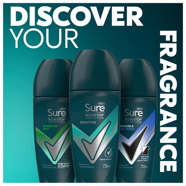 Sure men nonstop sensitive anti-perspirant deodorant roll on 50ml (British brand)