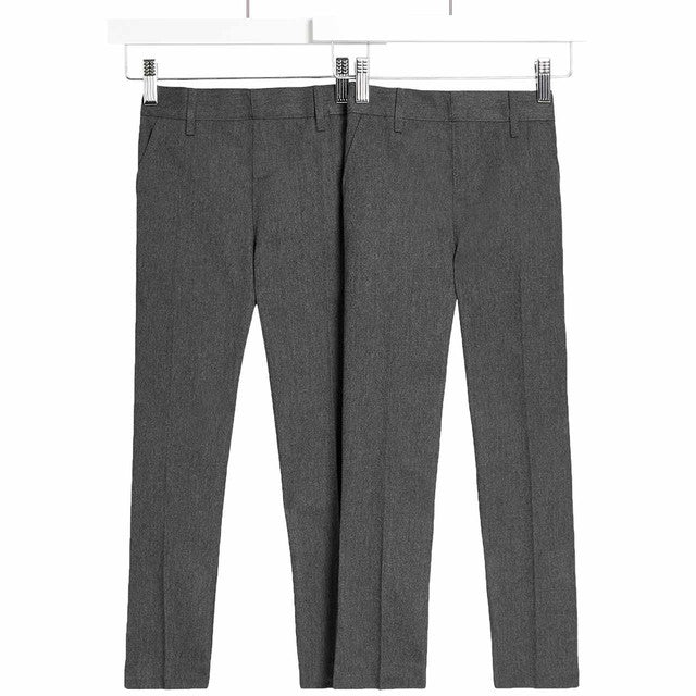 M&S boys slim leg school trousers grey 7-8 years, imported from the UK