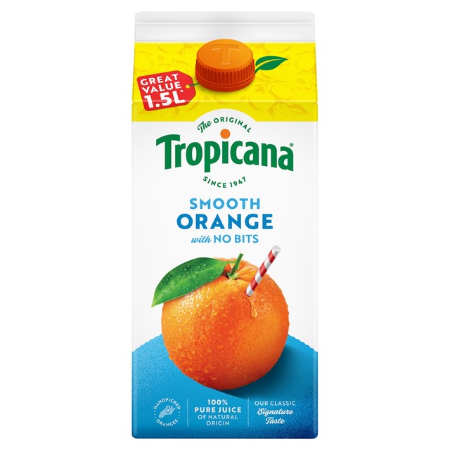 Tropicana smooth orange juice 1.5L (British brand)