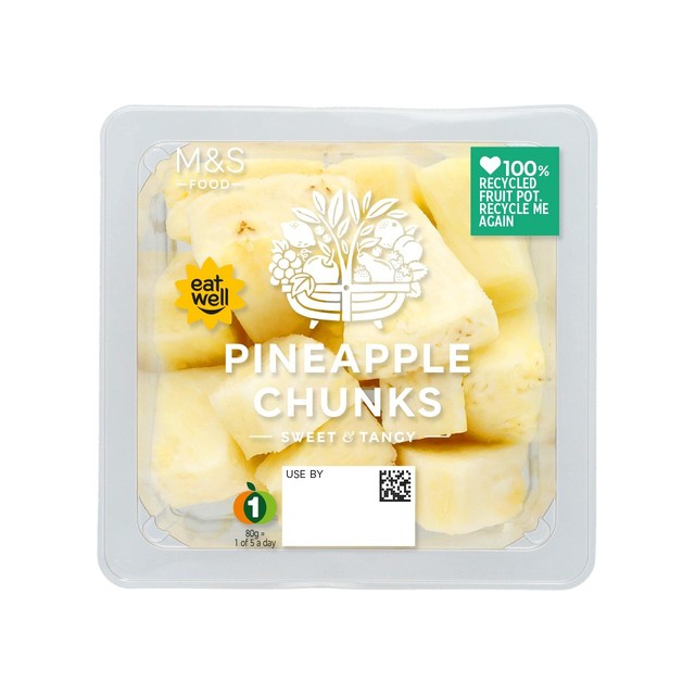 M&S pineapple chunks 350g, imported from the UK