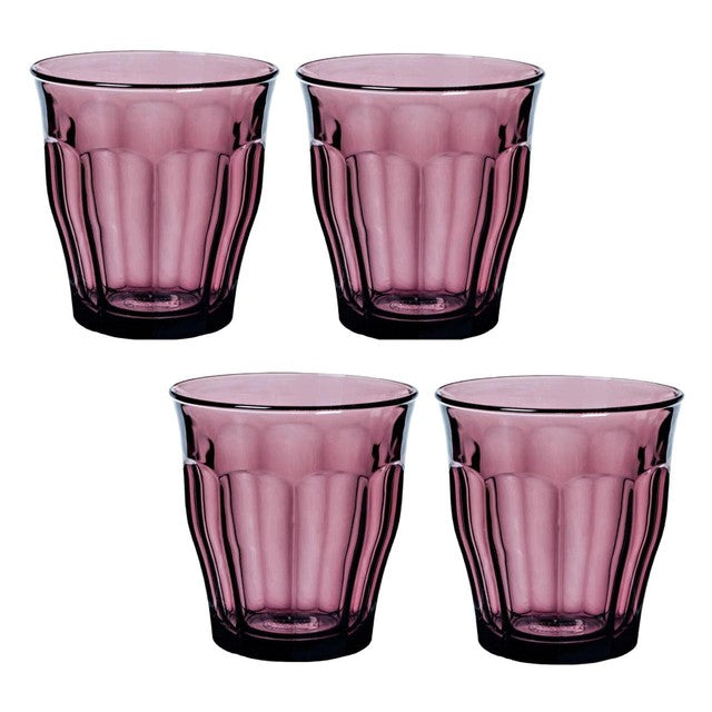 Duralex Picardie Plum Tumbler Set 250ml, imported from the UK