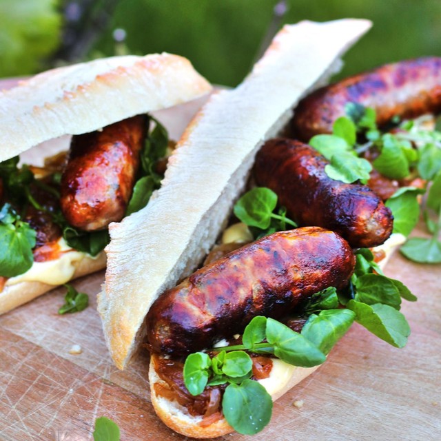 Jolly Hog Pork & Caramelised Onion Sausages 400g, UK version