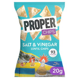 Properchips Lentil Chips Salt & Vinegar 20g, imported from the UK