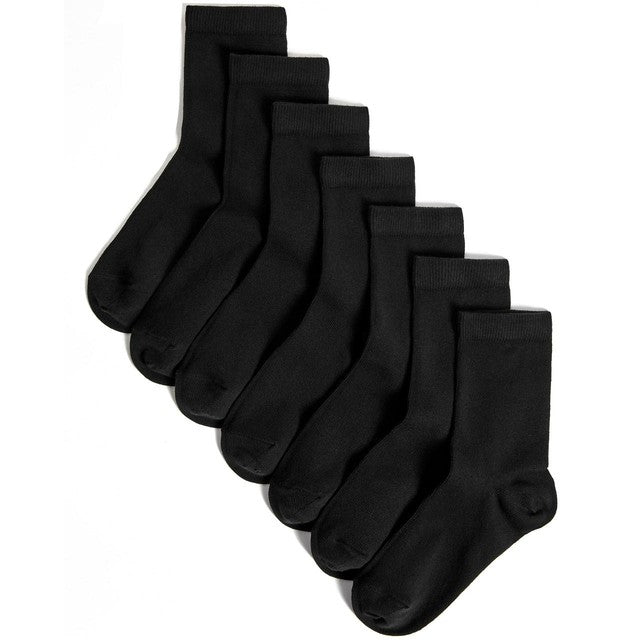 M&S boys ankle school socks black 7 pack, imported from the UK