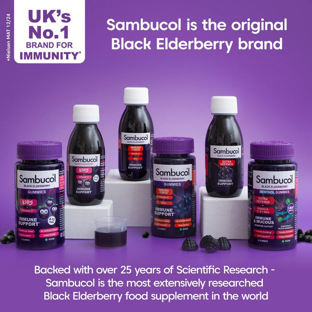 Sambucol Vitamin C Zinc Effervescent Tablets Berry 15 Pack (British brand)