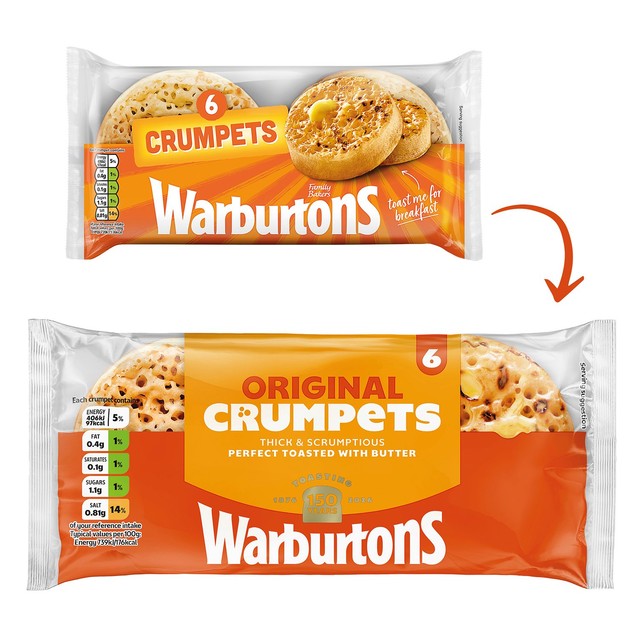Warburtons original crumpets 6 per pack (British brand)