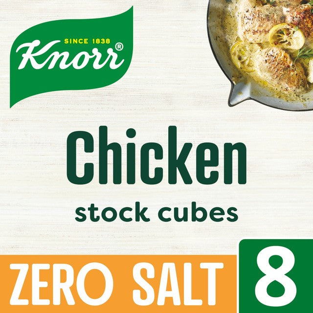 Knorr zero salt chicken stock cubes 72g pack, UK version