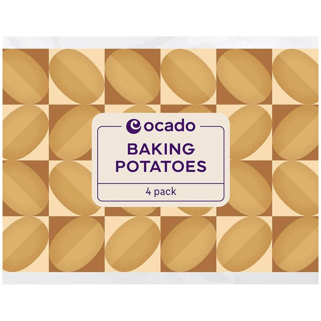Ocado large baking potatoes 4 pack, imported from the UK