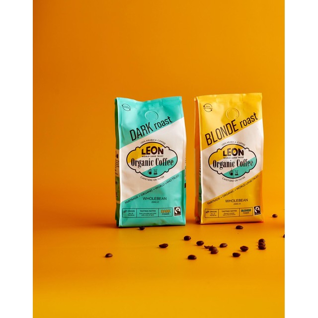 Leon light roast coffee beans 200g, UK version