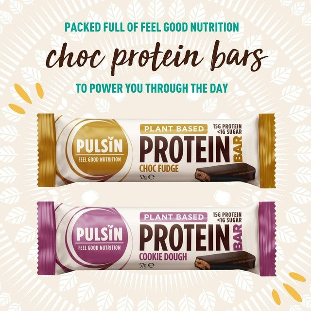 Pulsin Vegan Choc Fudge protein bar 57g, imported from the UK