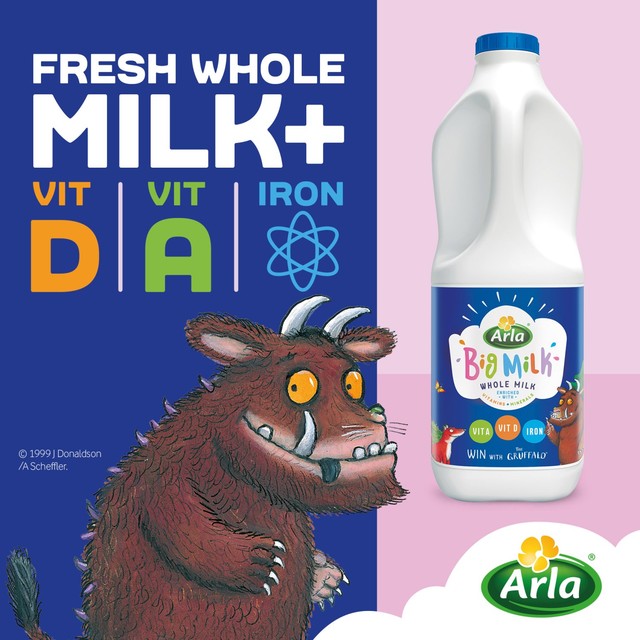 Arla Big Milk Fresh Whole Milk Vitamin Enriched 2L - British product