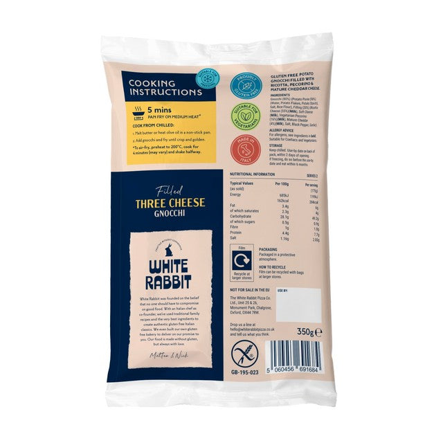 White Rabbit gluten free three cheese filled gnocchi 350g (British brand)