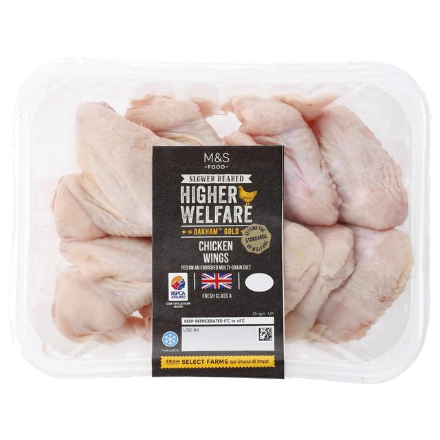 M&S Oakham Gold Chicken Wings 750g, imported from the UK