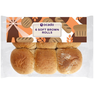 Ocado Soft Brown Rolls 6 Pack