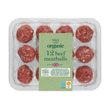 M&S organic British beef meatballs 300g, imported from the UK