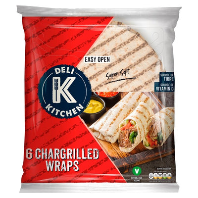 Deli Kitchen Chargrilled Wheat Tortilla Wraps 6 x 61g