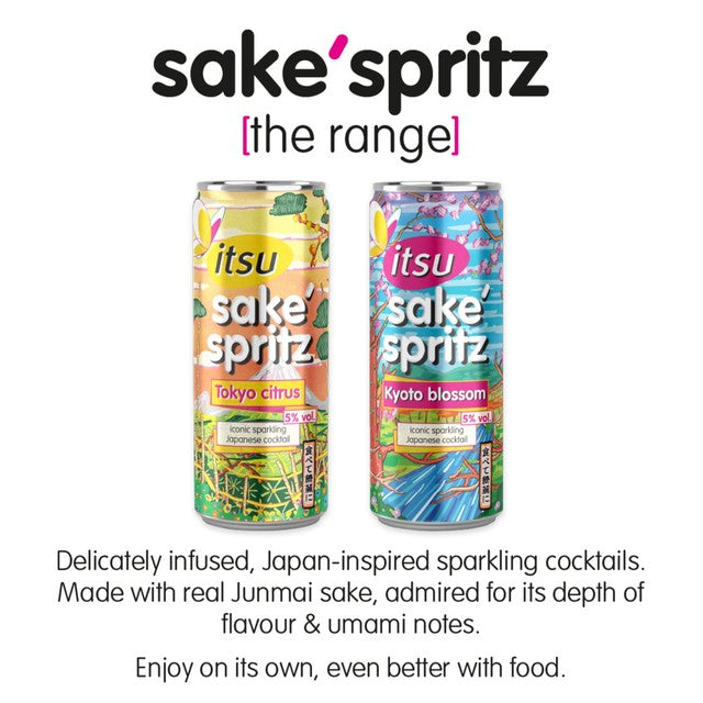 Itsu Tokyo Citrus Sake Spritz canned cocktail 250ml, UK version