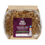 M&S gluten-free seeded sourdough cob 400g, imported from the UK