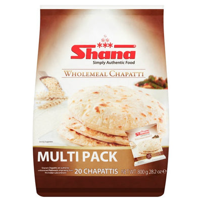 Shana Fullkorn Chapatti Flatbrød Multipack 800g