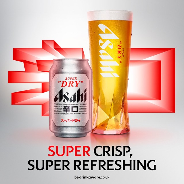 Asahi Super Dry lager beer 6 x 330ml cans - British product