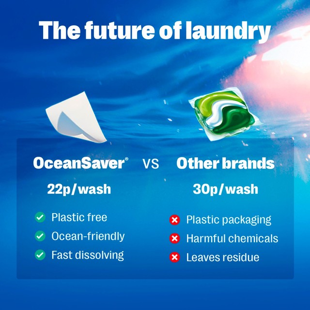 OceanSaver laundry detergent sheets 60 pack, imported from the UK