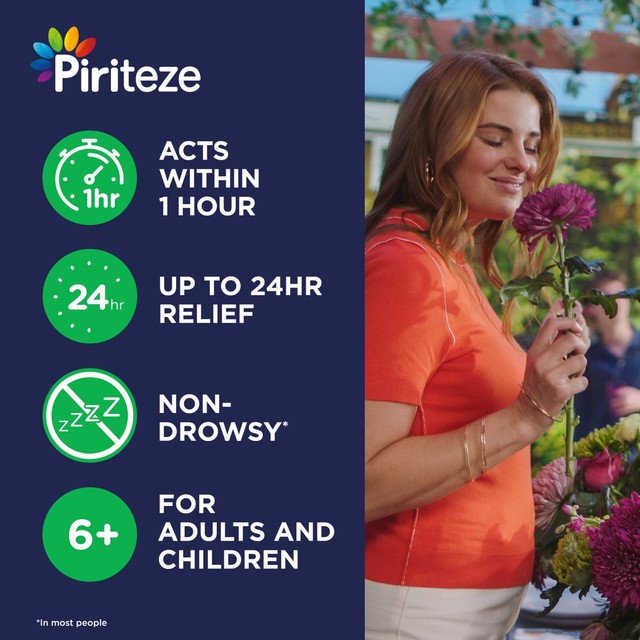 Piriteze Hayfever & Allergy Antihistamine Tablets 14 tablets, imported from the UK