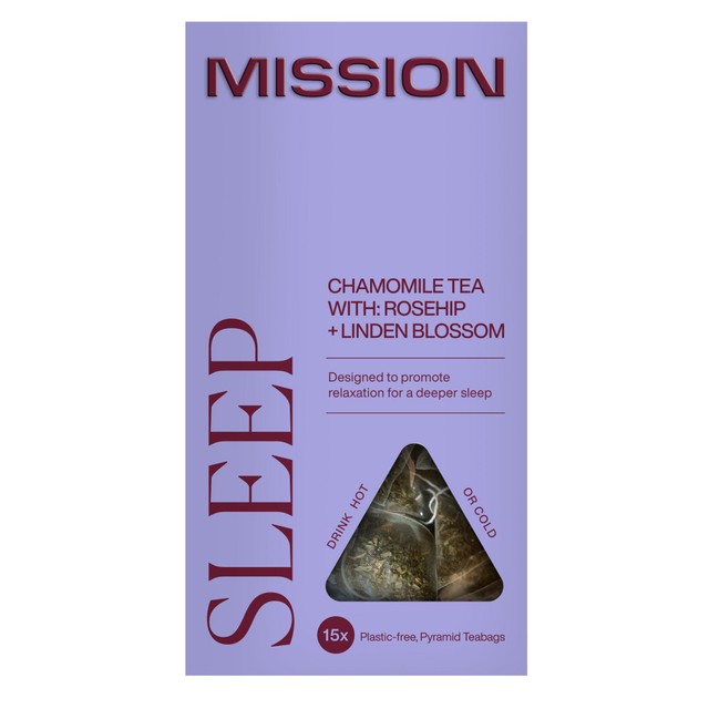 MISSION Sleep Chamomile Tea Bags with Rosehip and Linden Blossom, imported from the UK