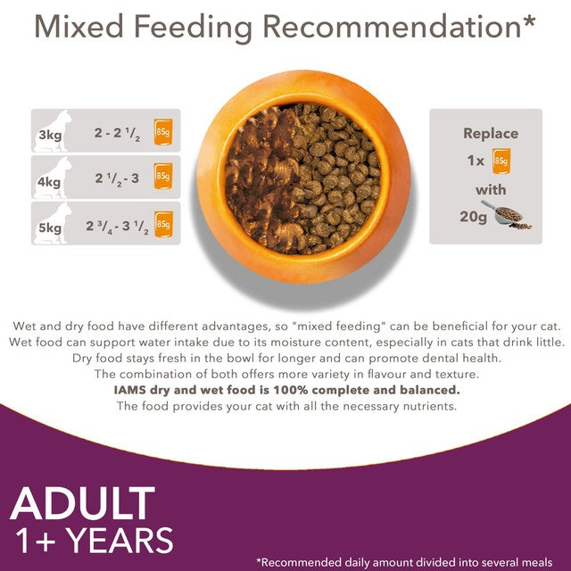 Iams Delights Adult Land & Sea Collection wet cat food multipack 12 x 85g, UK version