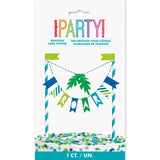 Unique Party blue and green dinosaur bunting cake topper - British product