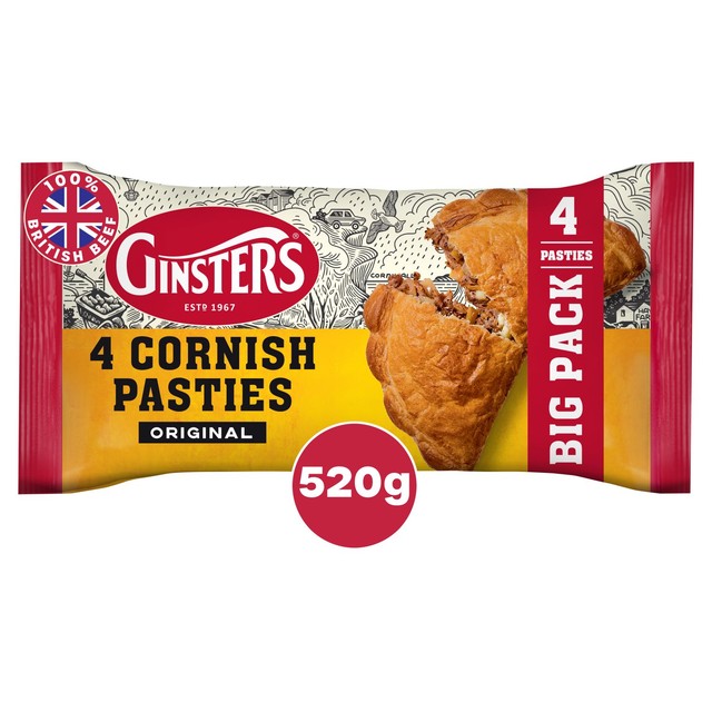 Ginsters Original Cornish Pasties 4 pack, UK version